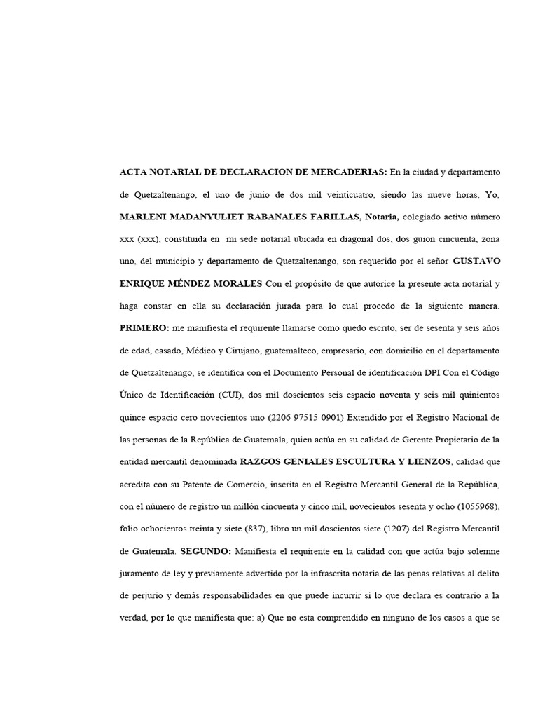 Declaración Jurada | PDF | Guatemala | Ley común