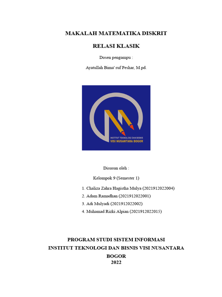 Relasi Klasik dalam Matematika Diskrit | PDF | Metode & Bahan Ajar