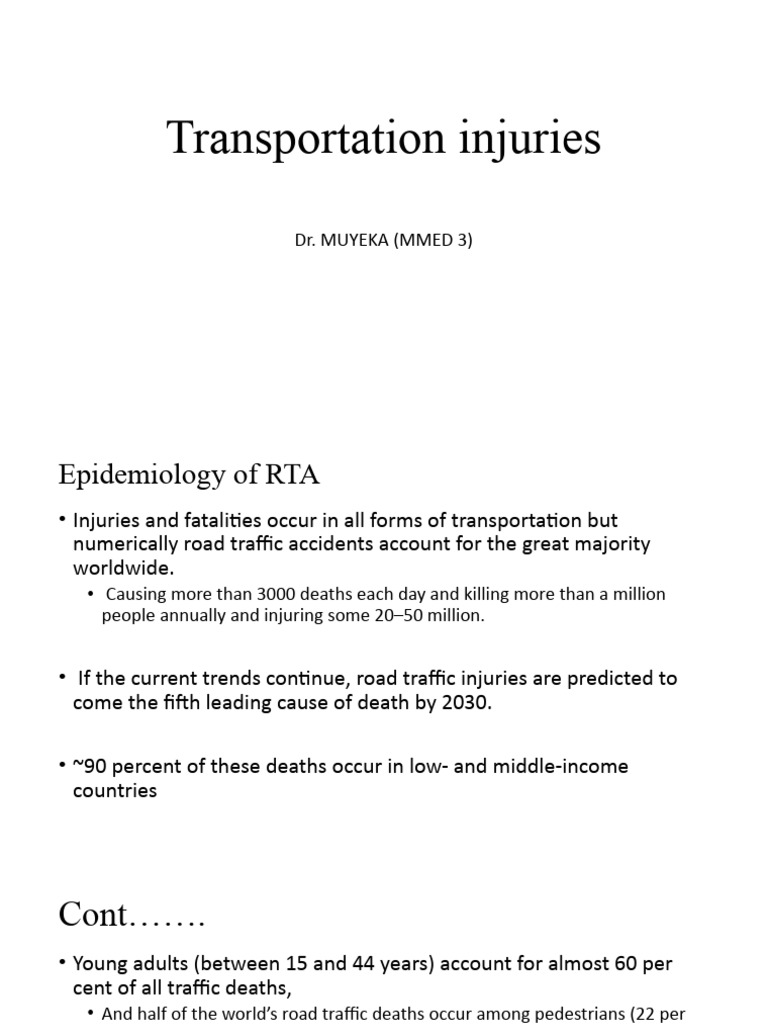 Road Traffic Accident Injury Patterns | PDF | Traffic Collision | Transport