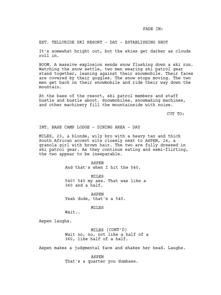 Austin - Sebastian. Poker Face Final Script | PDF