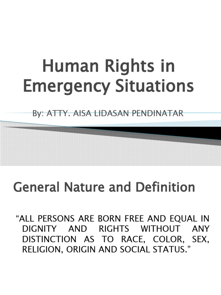 Human Rights During Emergencies | PDF | Human Rights | Detention ...