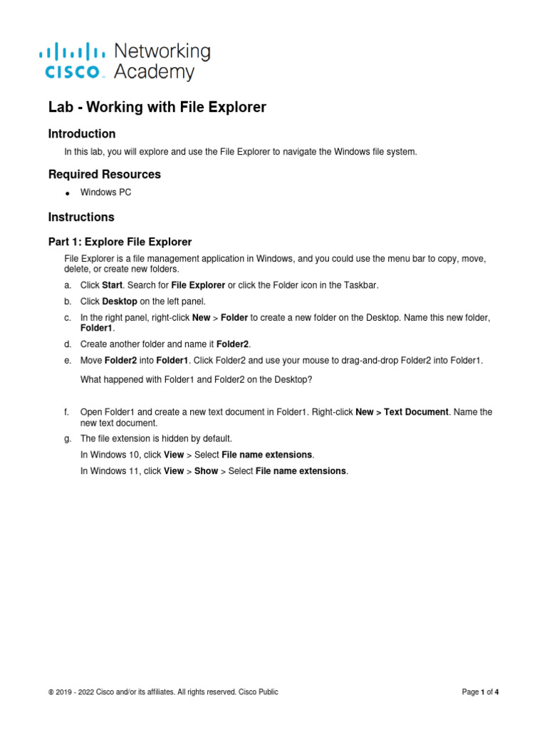 File Explorer Navigation Lab Guide | PDF | Directory (Computing ...