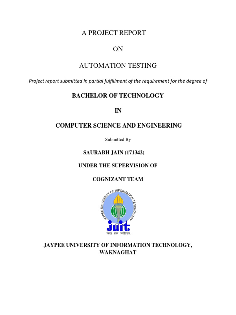 Automation Testing Project Report | PDF | Software Testing | Relational ...