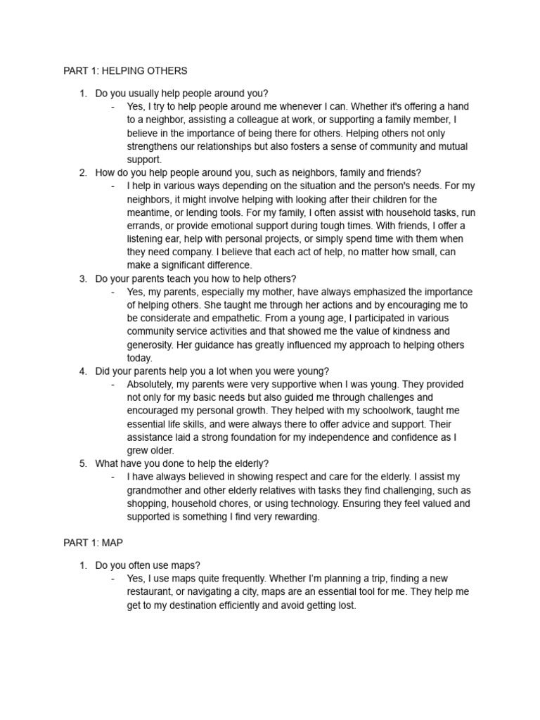 Helping Others and Engaging Activities | PDF | Leisure | Hobbies