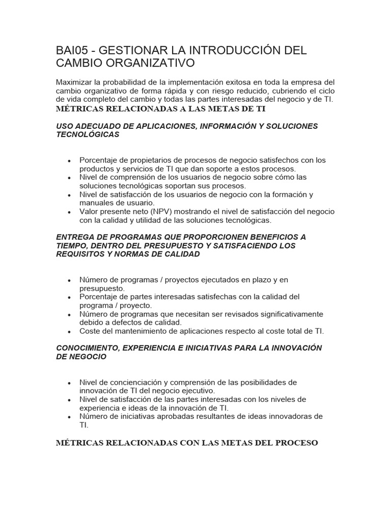 Gestión Efectiva del Cambio Organizativo | PDF | Procesos de negocio ...