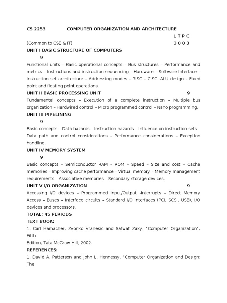 Computer Organization and Architecture | PDF