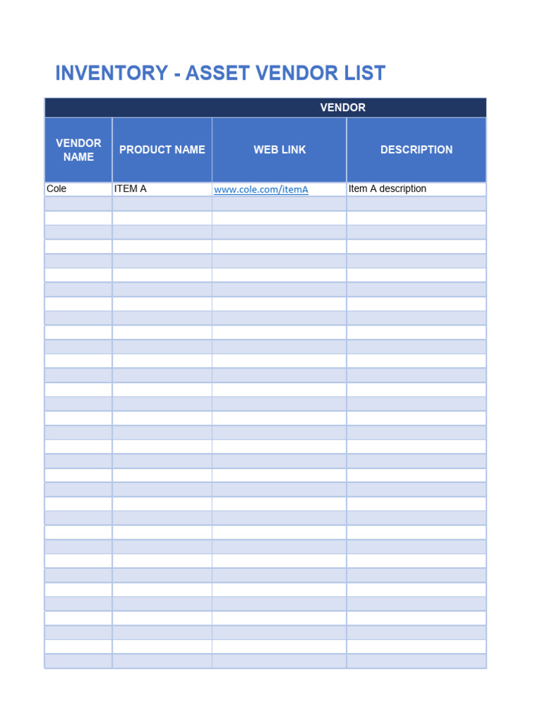 Vendor Asset Inventory List | PDF