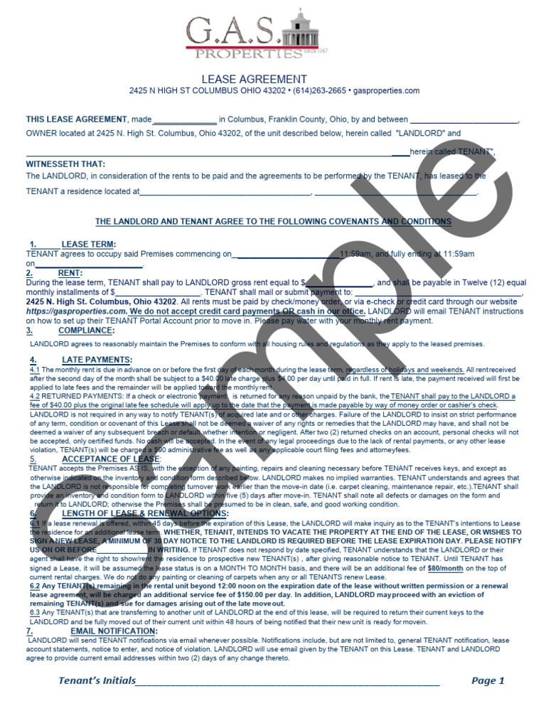 North End Lease Sample | PDF | Lease | Leasehold Estate