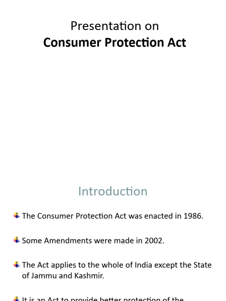 Overview of the Consumer Protection Act | PDF | Consumer Protection ...