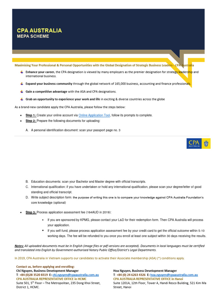 CPA Australia Application Process Guide | PDF | Certified Public Accountant