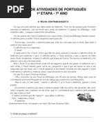 Banco de Atividades de Portugues 7c2ba Ano