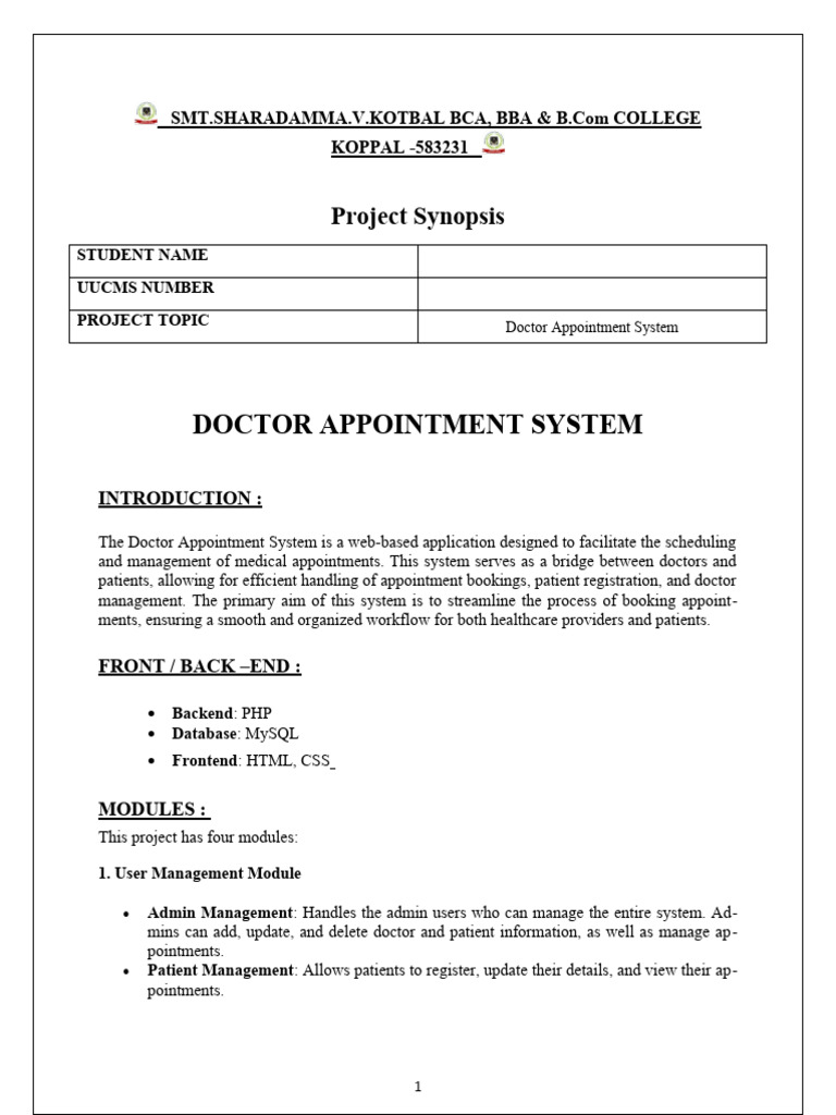Doctor Appointment | PDF | Input/Output | Central Processing Unit