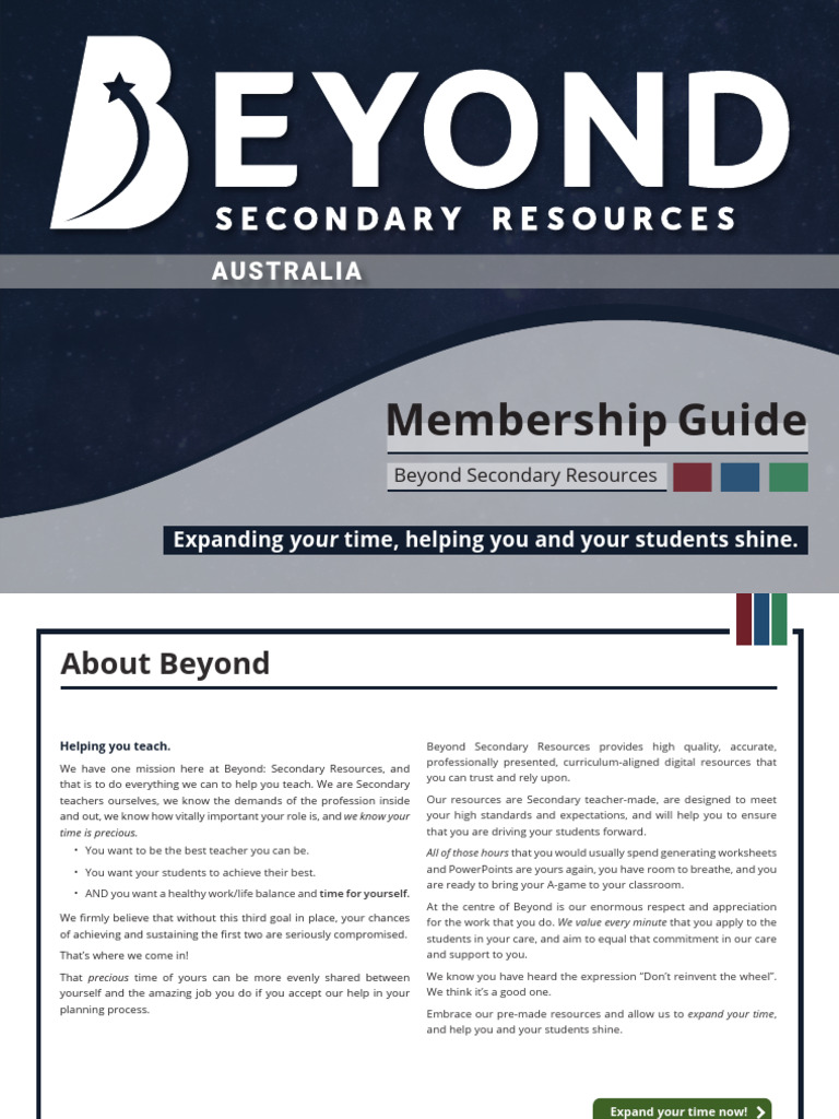 Beyond Secondary Resources Membership Guide | PDF | Mathematics ...
