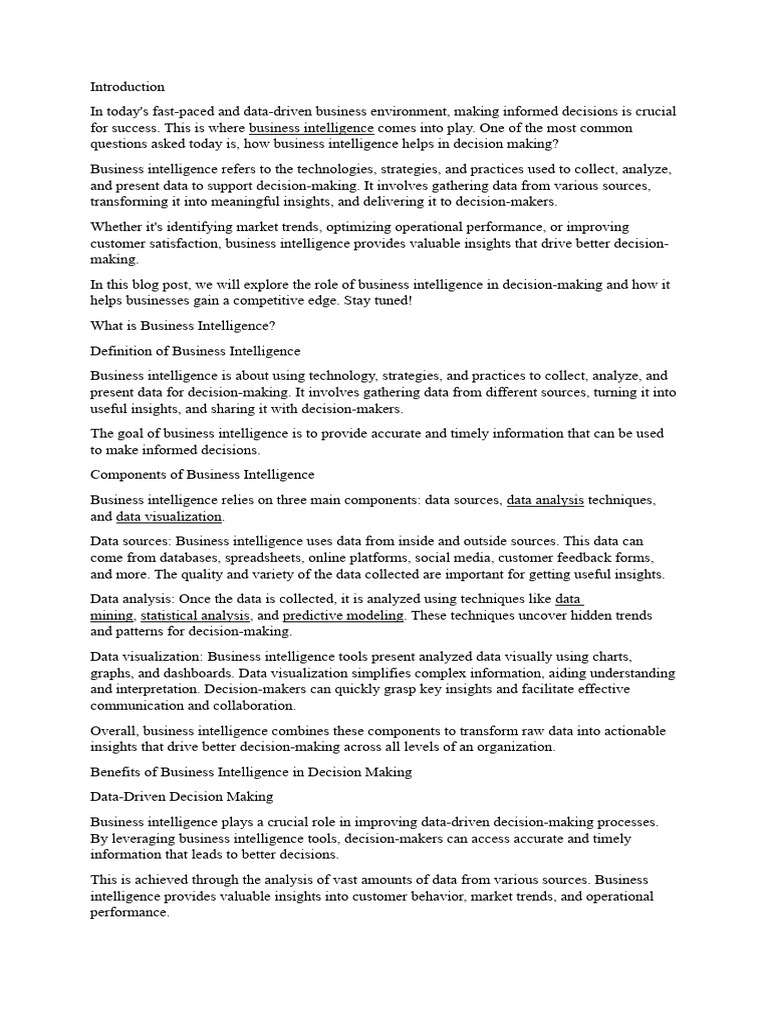 Lesson 2 Business Intelligence | PDF | Business Intelligence | Machine ...