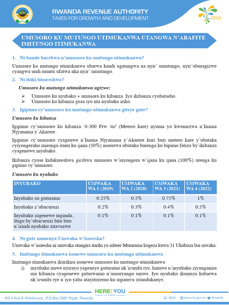 Rra Umusoro Ku Mutungo Utimukanwa | PDF