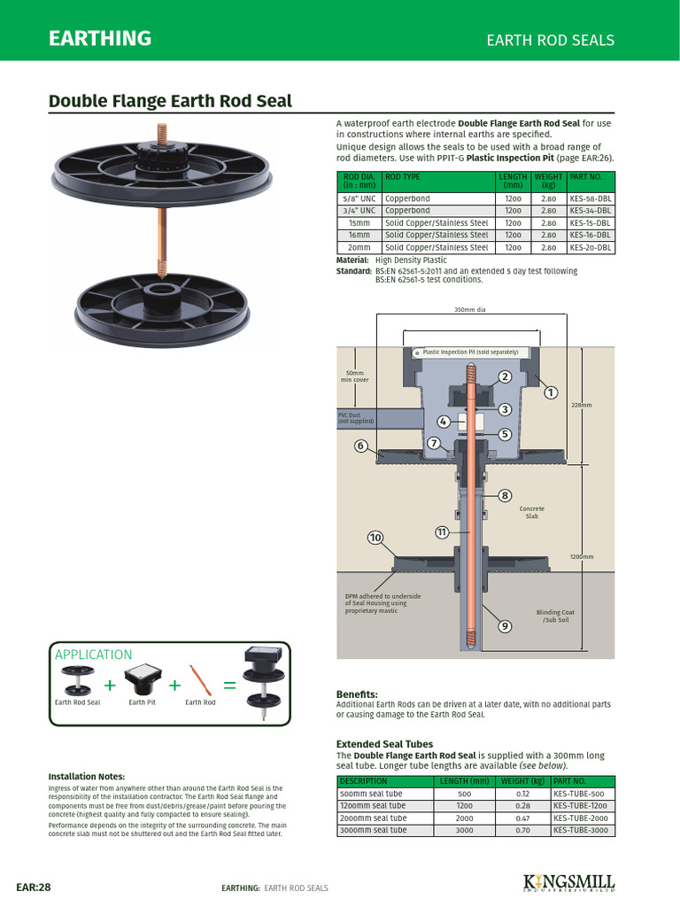 Double Flange Earth Rod Seal Guide | PDF | Pipe (Fluid Conveyance ...