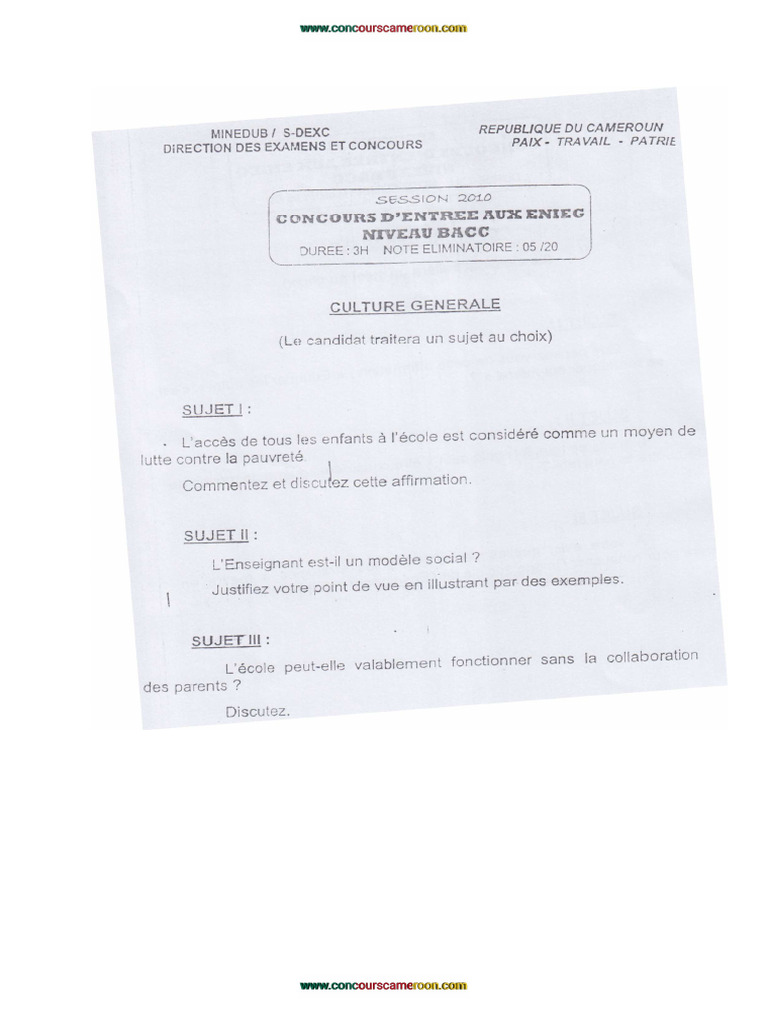 En ieg 2010 culture generale pdf