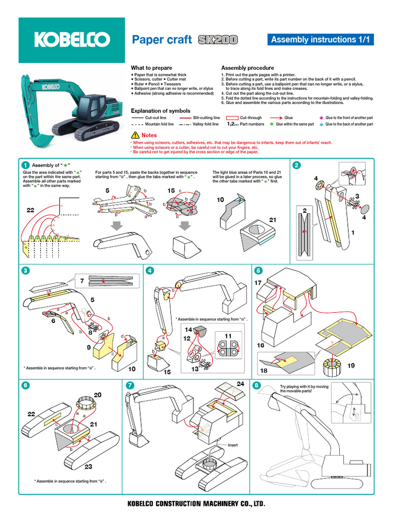 Paper Craft Assembly Instructions | PDF | Adhesive | Conservation And ...