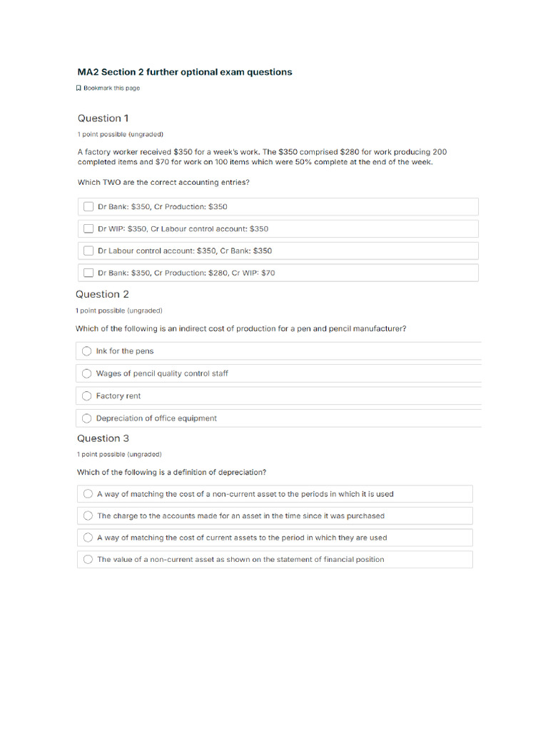 Ma2 Some Practise Questions | PDF