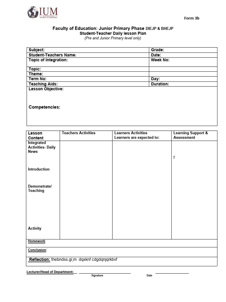 Lesson Plan Format | PDF