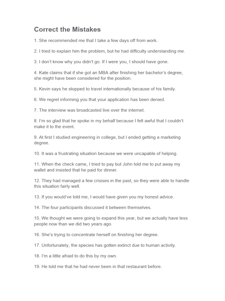 Common English Mistakes Explained | PDF | Verb | Language Mechanics