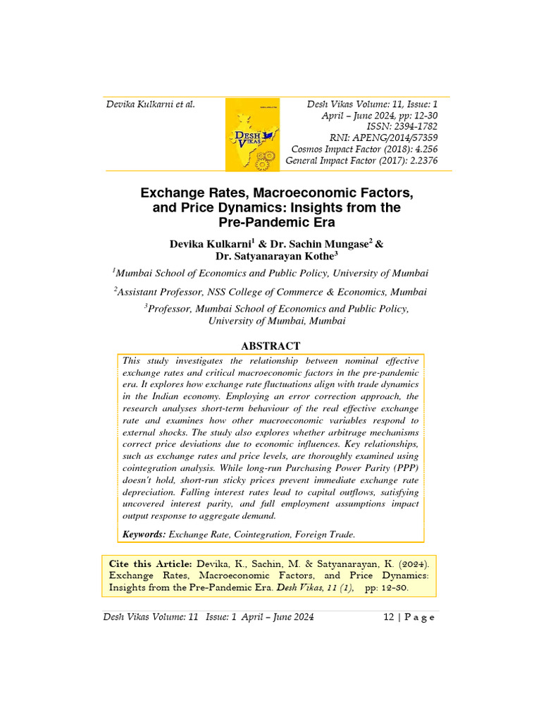 Exchange Rates and Macroeconomic Insights | PDF | Exchange Rate ...