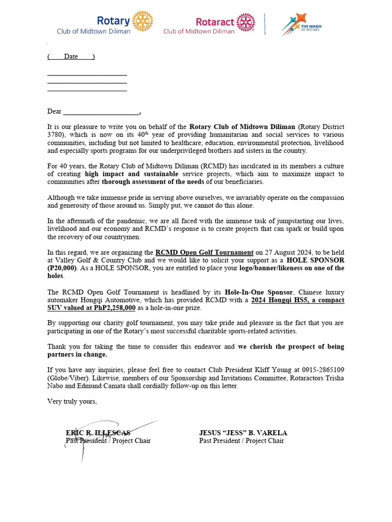 RCMD Charity Golf Tournament 2024 | PDF | Business | Social Science