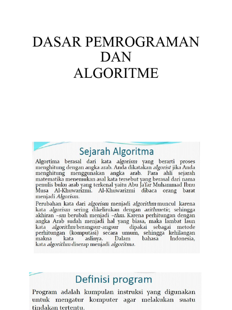 5B. Dasar Pemrograman Dan Algoritma | PDF
