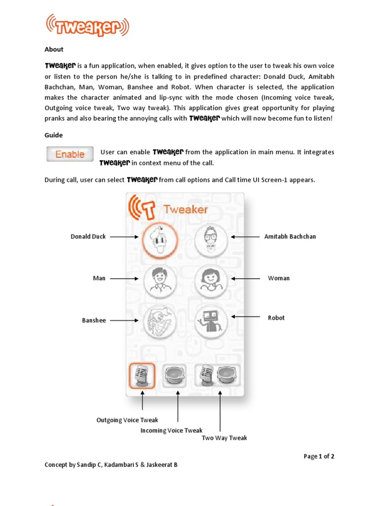 Voice Tweaker: Fun Character Calls | PDF | Games & Activities