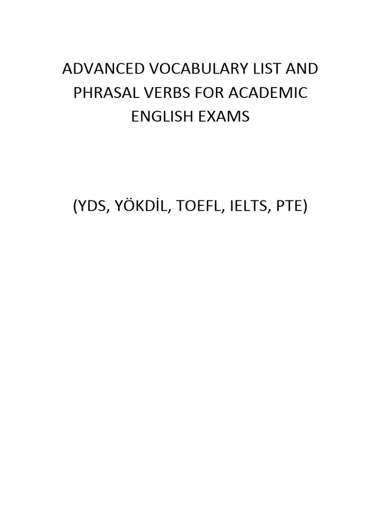 Advanced Vocabulary Pdf