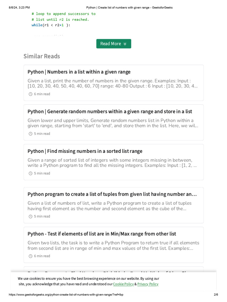 Create List of Numbers With Given | PDF