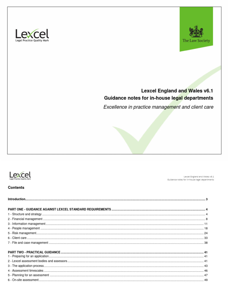 Lexcel v6.1 Guidance for Legal Departments | PDF | Computer Security ...