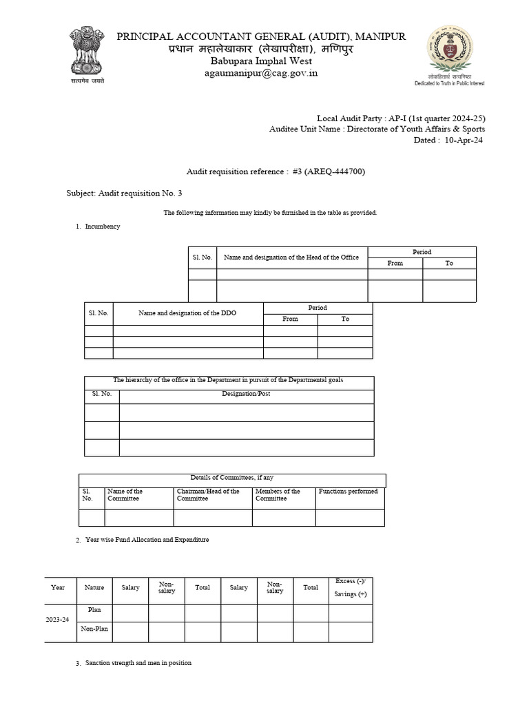 Audit Requisition #3 for Youth Affairs | PDF