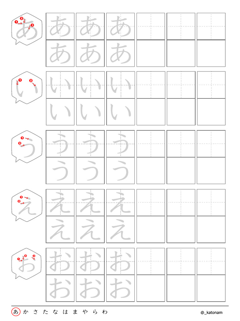 Hiragana Stroke Order | PDF