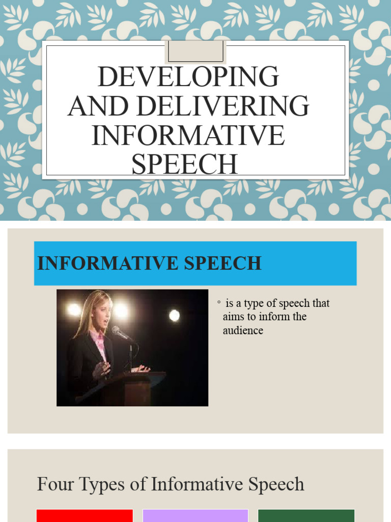 UNIT 5. Developing and Delivering Informative Speech | PDF | Concept ...