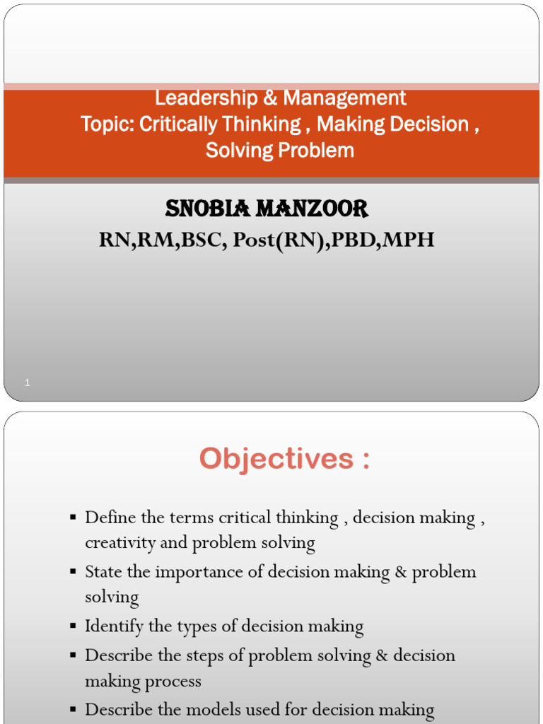 Chapter 09critical Thinking Decision Making Pdf Decision