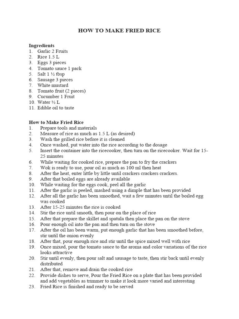 Resep Makanan Dalam Bahasa Inggris | PDF | Sauce | Foods