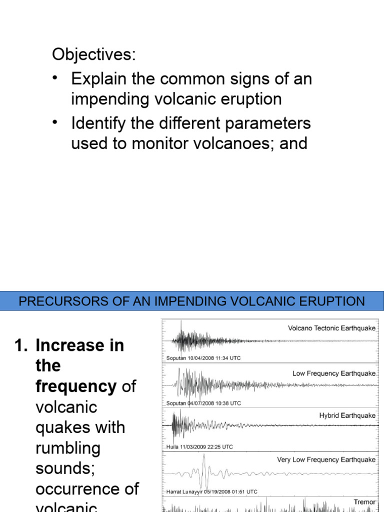 Week 7 Signs of Volcanic Eruption | PDF | Volcano | Types Of Volcanic ...