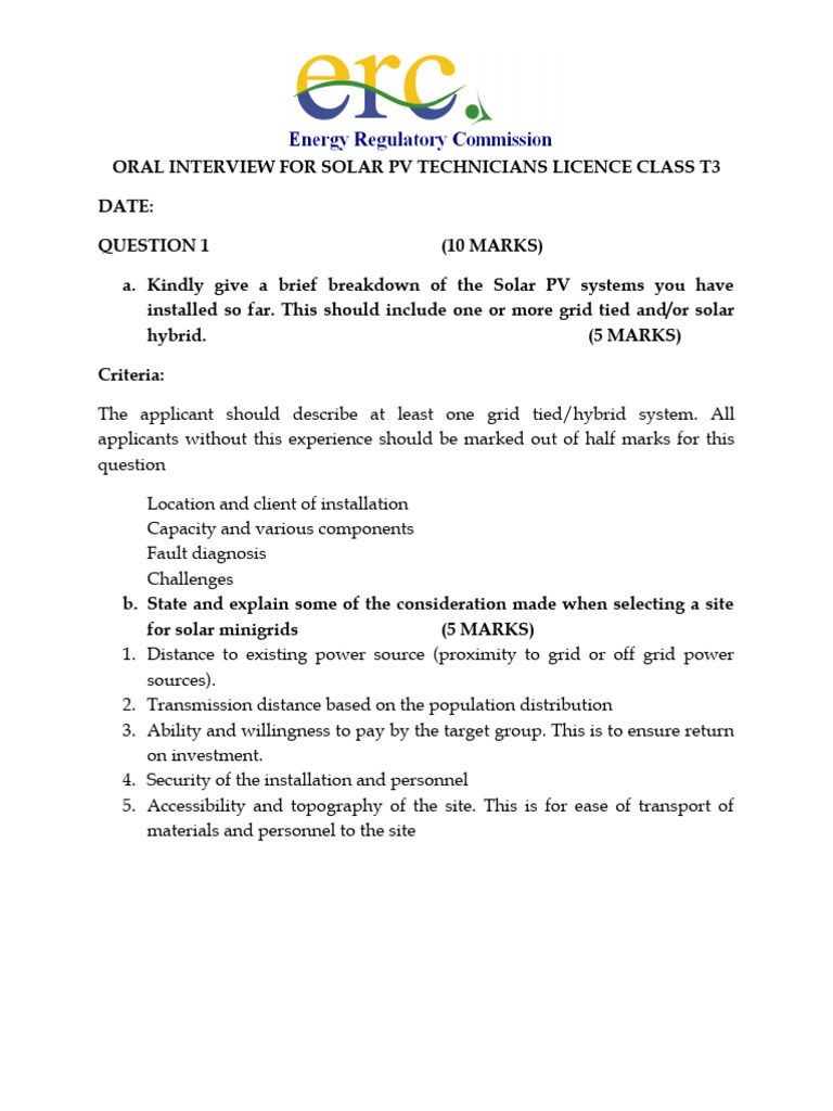 T3 Solar PV Technician Interview Guide | PDF | Photovoltaic System ...