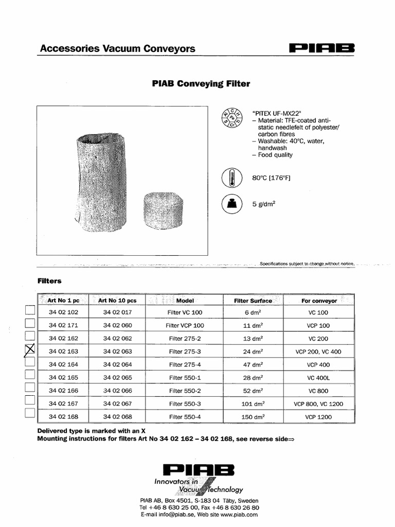 Piab MLL200 | PDF