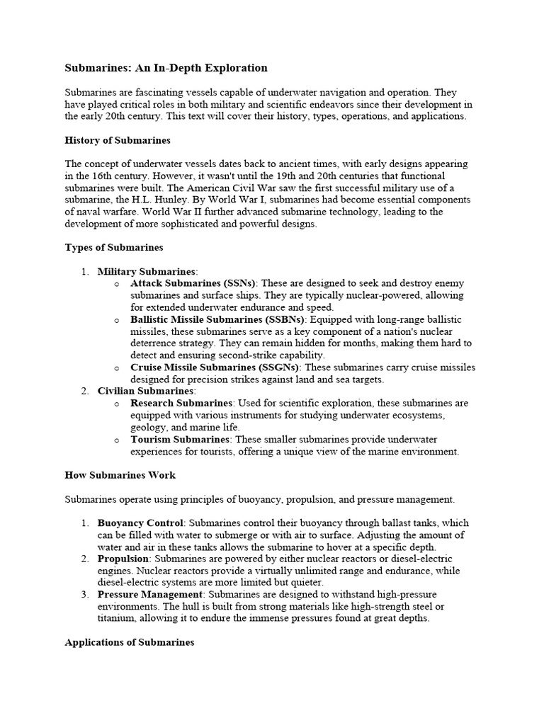 Submarines Pdf Submarines Warfare