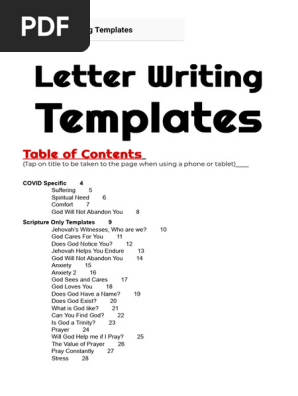 Letter Writing Templates