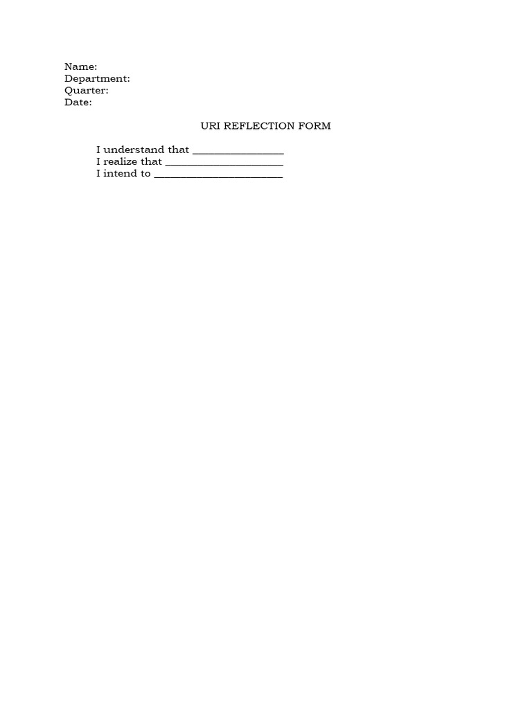URI Reflection Form Template | PDF | Career & Growth | Business