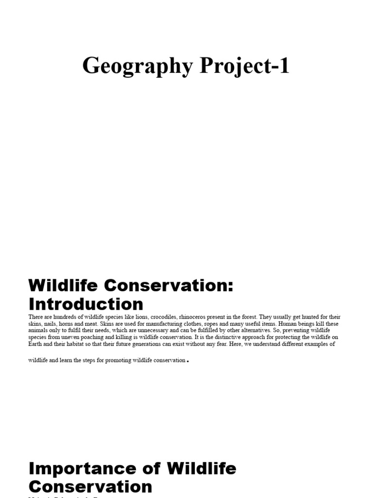 Wildlife Conservation and Its Importance | PDF | Extinction | Wildlife