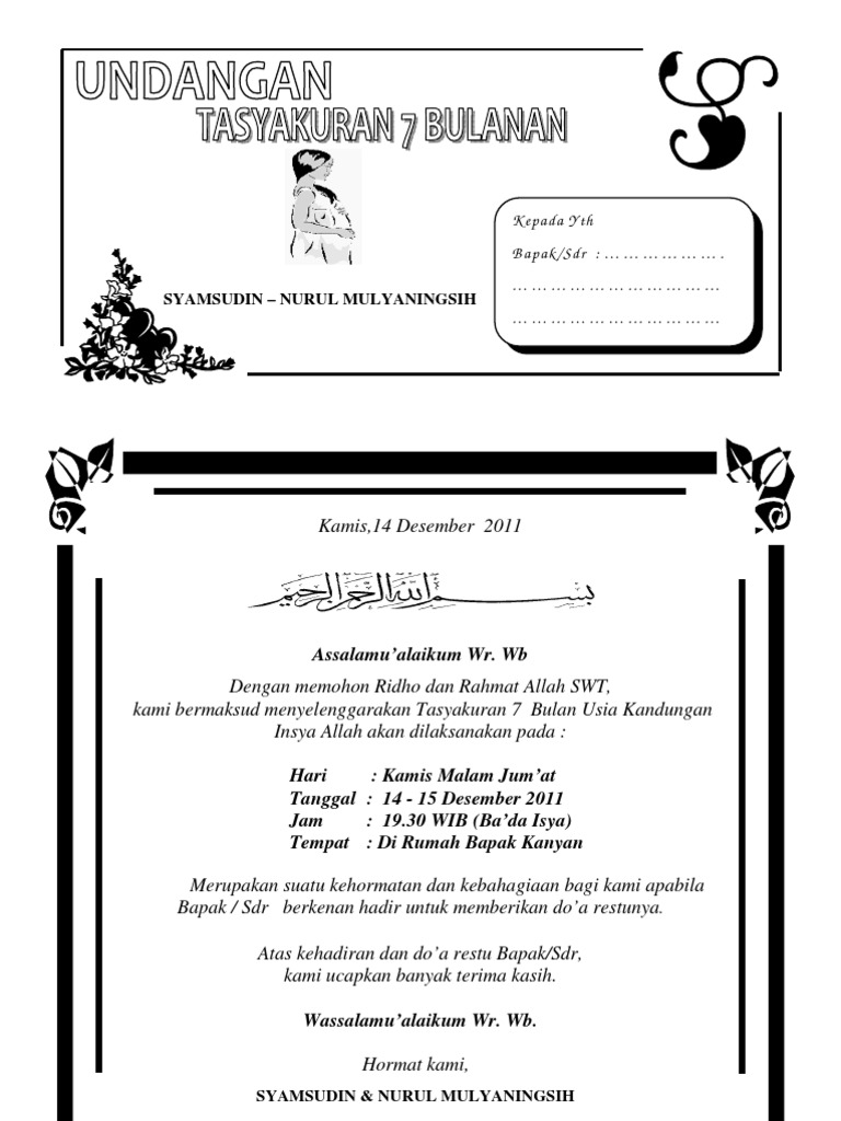 Undangan 7 Bulanan | PDF