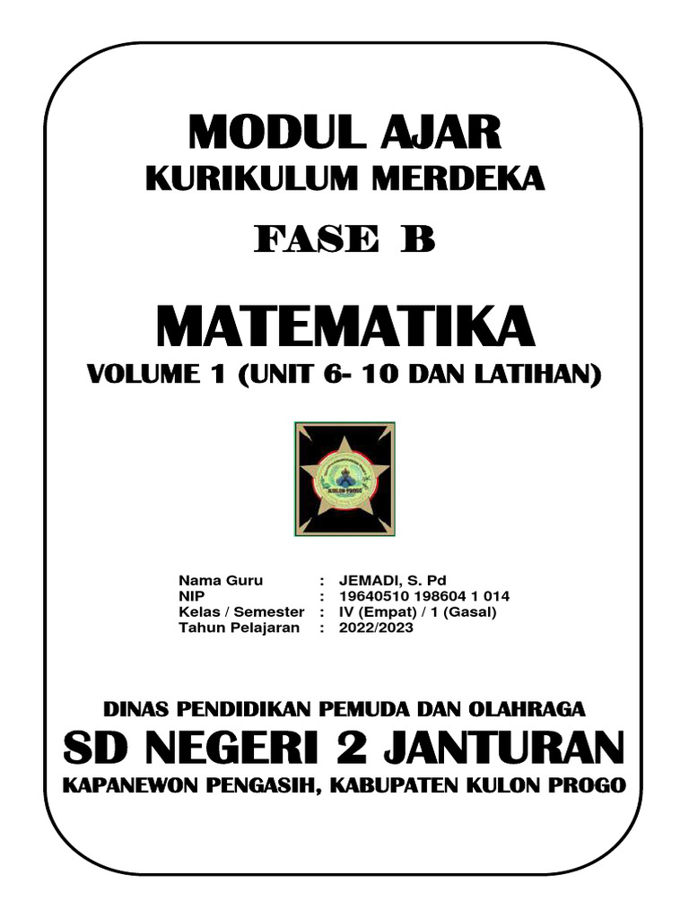 Modul Ajar Matematika Kelas 4 SD | PDF | Karier & Perkembangan