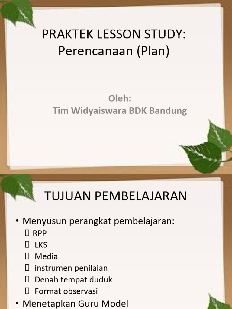 Penyusunan Plan dalam Lesson Study | PDF | Karier & Perkembangan