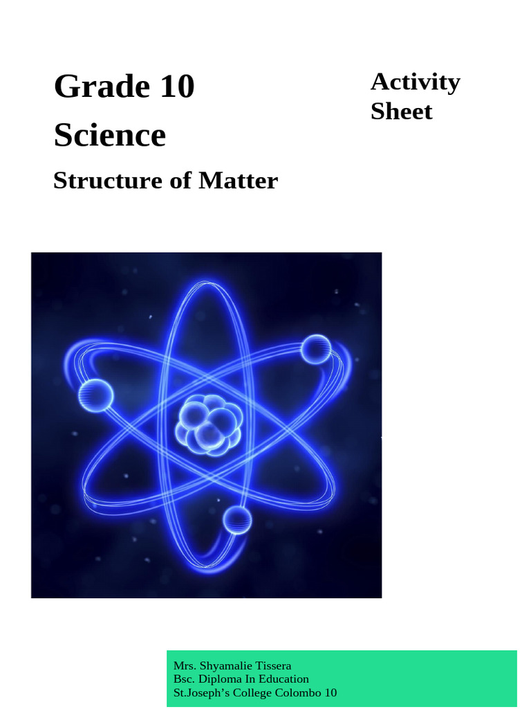 Grade 10 Science: Structure of Matter Activities | PDF | Technology ...
