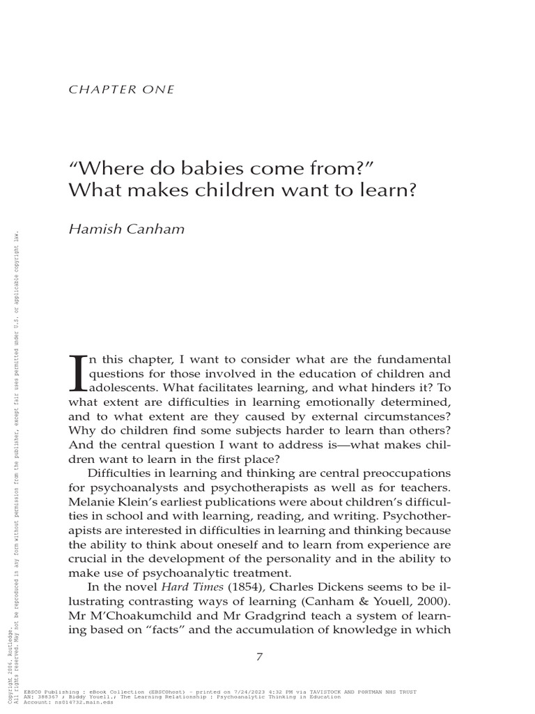 Where Do Babies Come From | PDF | Infants | Psychology