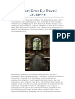 Avocat Droit Du Travail Lausanne